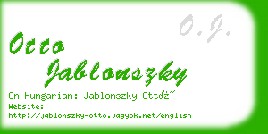 otto jablonszky business card